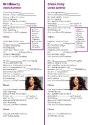 English Worksheet: Donna Summer - Breakaway