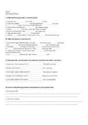 English Worksheet: Past Simple exercises