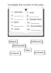 English Worksheet: Months of the Year