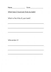 English worksheet: Non Fiction Report template