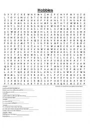 Hobby Communicative Word Search