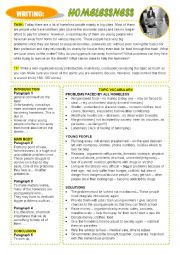 English Worksheet: ESSAY: HOMELESSNESS 