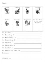 English Worksheet: Days of the week