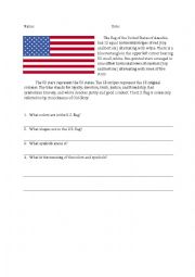 English worksheet: ESL Writing Prompt--Flags