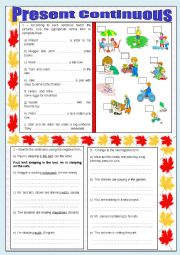 English Worksheet: PRESENT CONTINUOUS