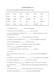 English Worksheet: Vocabulary