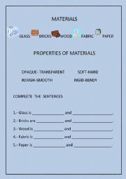 English worksheet: MATERIALS