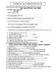 English Worksheet: Reflexive Pronouns and Possessive Pronouns 