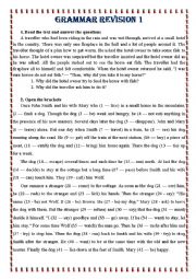 English Worksheet: grammar revision