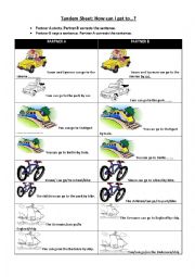 English worksheet: Means of transport