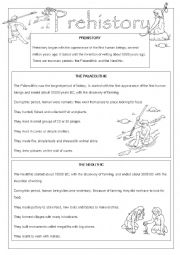 English Worksheet: Prehistory: The Palaeolithic & The Neolithic