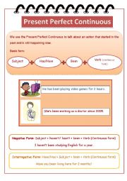 English Worksheet: Present Perfect Continuous