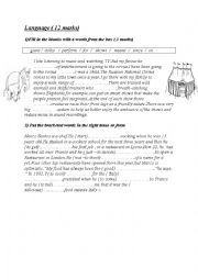 English Worksheet: english test for tunisian 9th form ( language) 