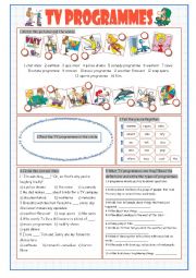 English Worksheet: TV Programmes (Vocabulary Exercises)