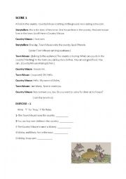 English worksheet: simple present tense/ story 