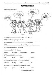 English Worksheet: Whose is it/ whose are thses?