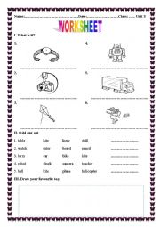 English worksheet: vocabulary