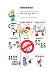 English Worksheet: Classroom language