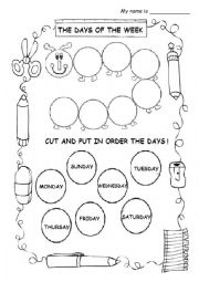 English Worksheet: The days of the week