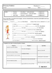 English Worksheet: present perfect