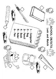 English Worksheet: School objects