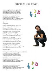 English Worksheet: SHACKLED AND DRAWN, Bruce Springsteen