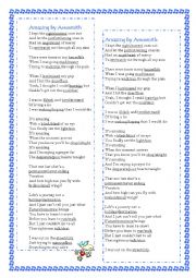 English Worksheet: Song Amazing by Aerosmith