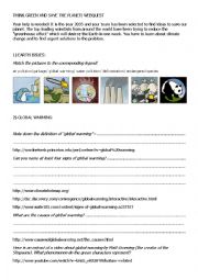 English Worksheet: Save the planet webquest