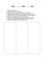 English Worksheet: Superlatives Drawing