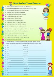 English Worksheet: past perfect tense exercise (with because)