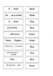 English Worksheet: Colour Idioms