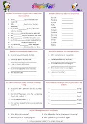 English Worksheet: SIMPLE PAST EXERCISES