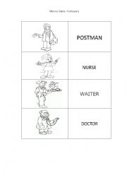 English Worksheet: Memory Game - Professions