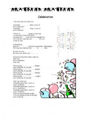 English Worksheet: Celebration-song