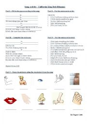 English Worksheet: California King Bed Song Worksheet