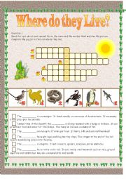 English Worksheet: Habitats_Desert