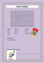 English Worksheet: puzzle lost