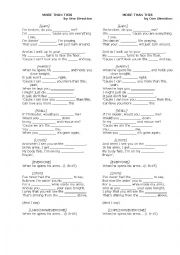 English worksheet: More than this - One Direction
