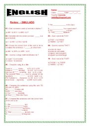 English Worksheet: Review - SIMULADO -  A - AN - PERSONAL PRONOUNS - VERB TO BE