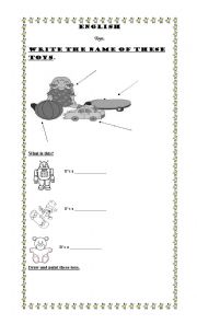 English worksheet: Toys