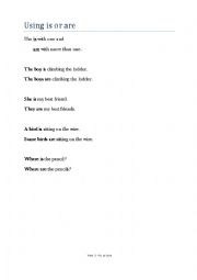 English worksheet: Using is or are