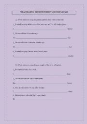 English Worksheet: Paraphrasing