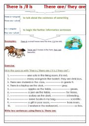 English Worksheet: there is / there are