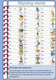 English Worksheet: Rhyming words