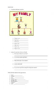 English worksheet: Family members