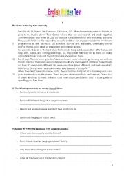 English Worksheet: Hanging out - Test