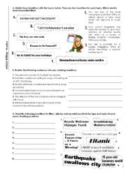 English Worksheet: News Reports