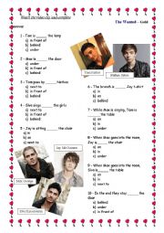 The Wanted  Gold Forever - Song and Video Clip activity / Preposition of place