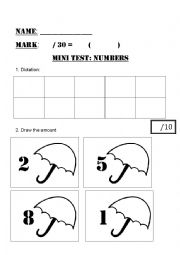 English Worksheet: Mini Test: Numbers!