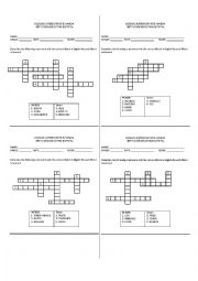 English worksheet: ADJECTIVES AND SOME DESCRIPTIVE NOUNS CROSSWORDS